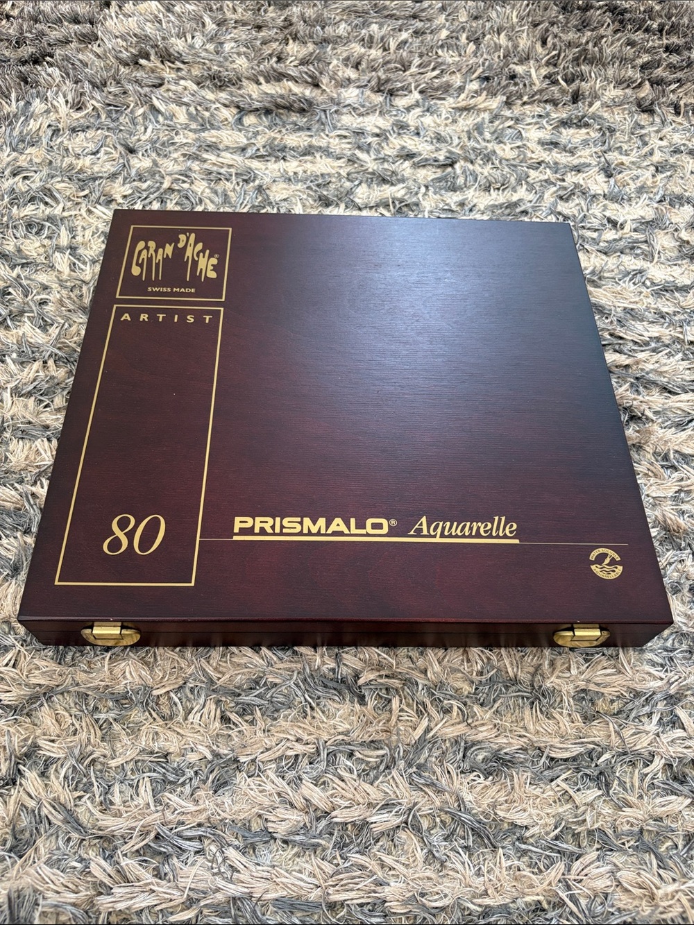 Caran d’Ache Prismalo Aquarelle 80 Colored Pencils Luxury Wooden Box Set